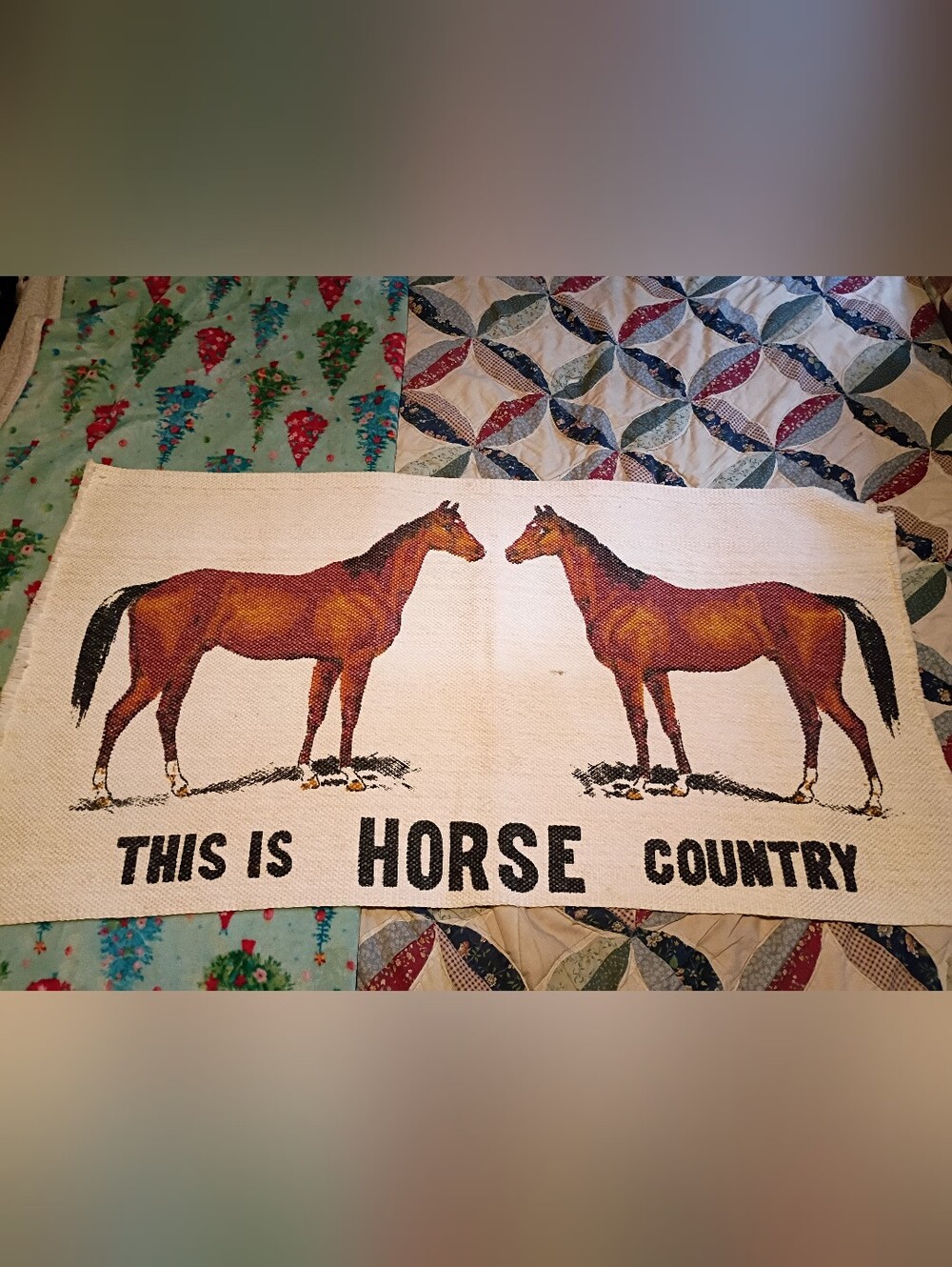Horse Print Decorative Woven Rug